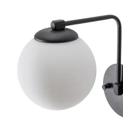 Opviq Væglamper|Væglamper > Væglampe Daisy, sort, glas, højde 22 cm, E27