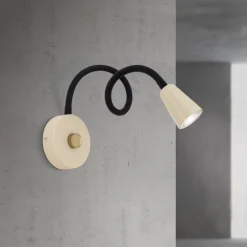 ORION Væglamper|Væglamper > Væglampe Dotty, khaki, fleksibel arm, dæmper, GU10