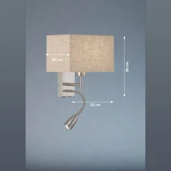 Væglamper|Væglamper ^ FISCHER & HONSEL Væglampe Dream læselampe, linned sand/nikkel
