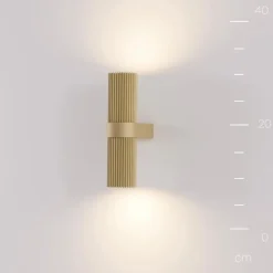 Væglamper ^ Maytoni Væglampe DYNAMICS, guldfarvet, højde 23 cm, metal op/ned