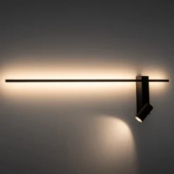 Nowodvorski Lighting Gang|Pendellamper > Væglampe EASY RIGHT, sort Bredde 80 cm Metal GU10 + LED