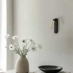 Væglamper ^ TK Lighting Væglampe Enzo Long, sort-guld, 22 cm, justerbar, G9