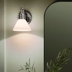 Væg- Og Spejllamper ^ KICHLER Væglampe Farum 1, kromfarvet, stål, glas, G9