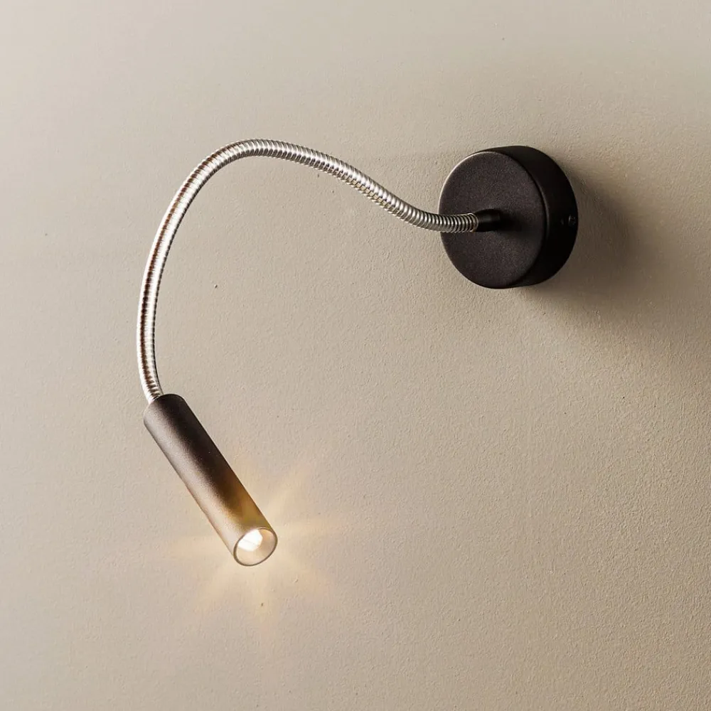 Væglamper|Væglamper ^ SOLLUX LIGHTING Væglampe Flexa med fleksibel arm, sort