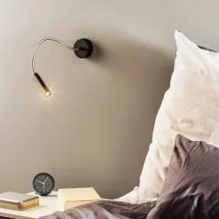 Væglamper|Væglamper ^ SOLLUX LIGHTING Væglampe Flexa med fleksibel arm, sort