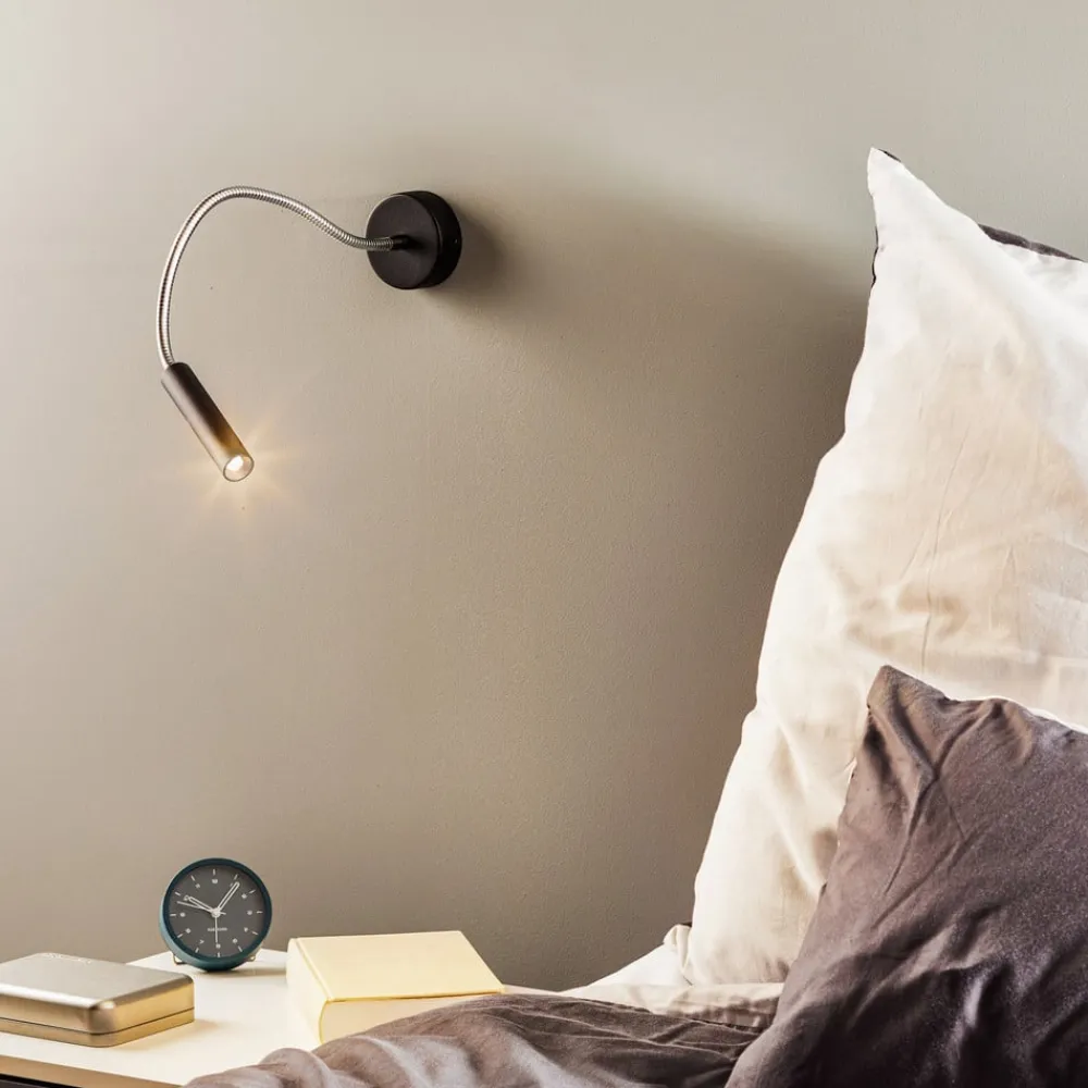 Væglamper|Væglamper ^ SOLLUX LIGHTING Væglampe Flexa med fleksibel arm, sort
