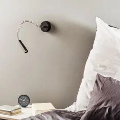 Væglamper|Væglamper ^ SOLLUX LIGHTING Væglampe Flexa med fleksibel arm, sort