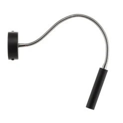 Væglamper|Væglamper ^ SOLLUX LIGHTING Væglampe Flexa med fleksibel arm, sort