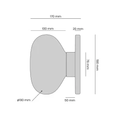 ALDEX Væglamper|Væglamper > Væglampe Flo, grå, Ø 19 cm, glas