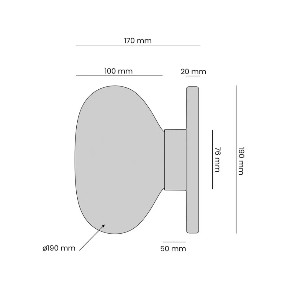 ALDEX Væglamper|Væglamper > Væglampe Flo, grå, Ø 19 cm, glas