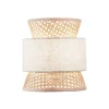 Luce Ambiente Design Væglamper > Væglampe Gazebo, natur/beige, bredde 24 cm, rattan/stof