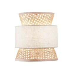 Luce Ambiente Design Væglamper > Væglampe Gazebo, natur/beige, bredde 24 cm, rattan/stof