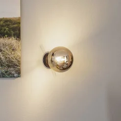 EMIBIG LIGHTING Væglamper|Væglamper > Væglampe Glassy, sort, grafit, glas, E14, Ø 14 cm