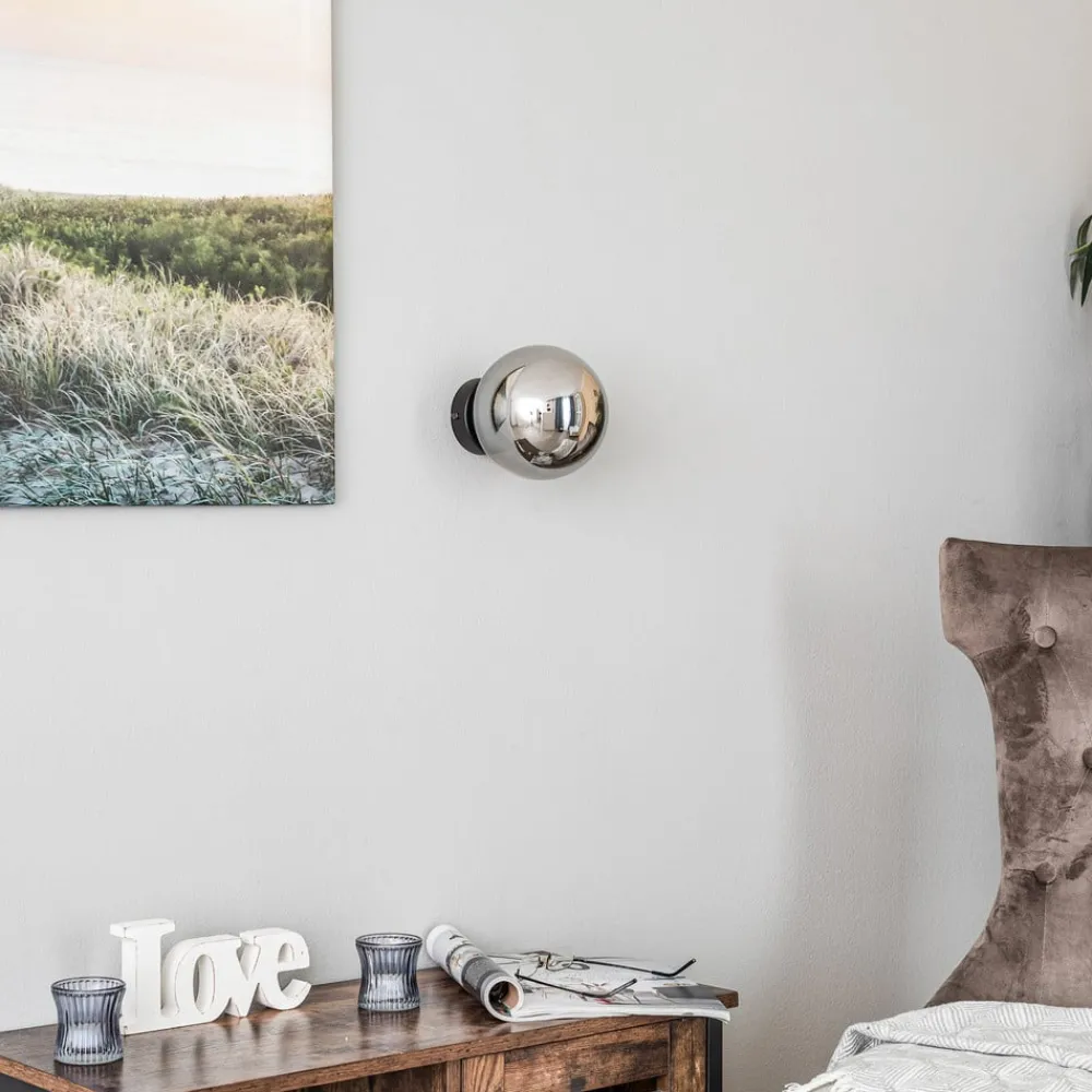 EMIBIG LIGHTING Væglamper|Væglamper > Væglampe Glassy, sort, grafit, glas, E14, Ø 14 cm