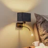 Euluna Væglamper > Væglampe Harry, kantet, sort/messing/sort