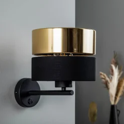 TK Lighting Gang|Pendellamper > Væglampe Hilton, sort/guld