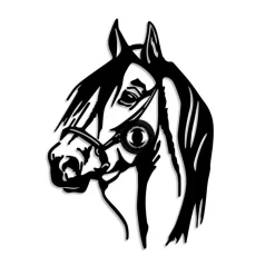 Væglamper ^ Opviq Væglampe Horse, sort, metal, 57 x 41 cm, stikledning