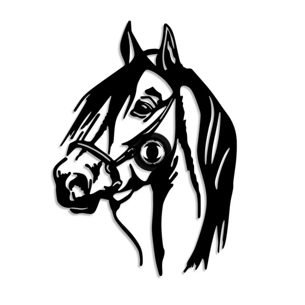 Væglamper ^ Opviq Væglampe Horse, sort, metal, 57 x 41 cm, stikledning