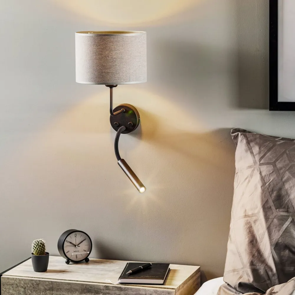 Nowodvorski Lighting Væglamper|Væglamper > Væglampe Hotel Plus med læselampe, grå