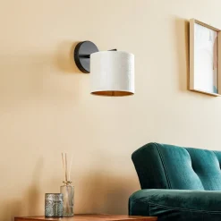 EMIBIG LIGHTING Væglamper > Væglampe Jari stofskærm, hvid-guld