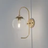 Gang|Pendellamper ^ Opviq Væglampe Jewel, guldfarvet, glas, højde 36 cm, E14