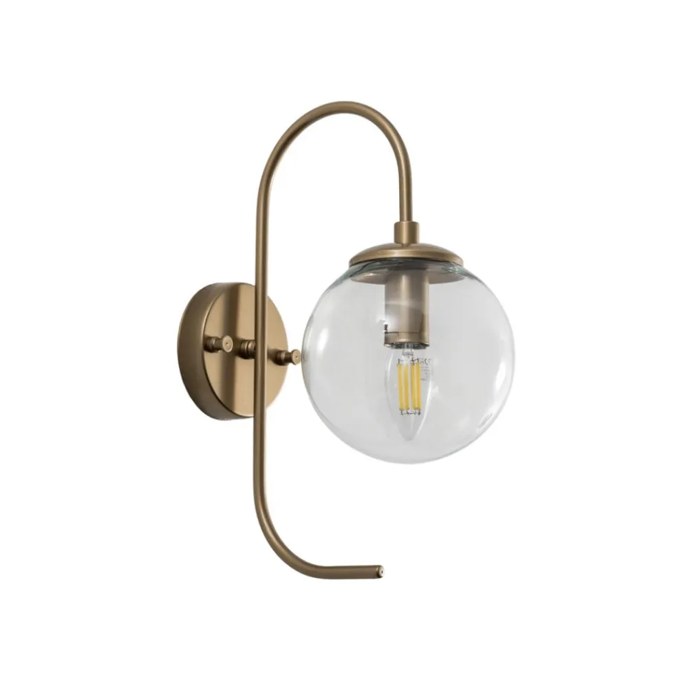 Gang|Pendellamper ^ Opviq Væglampe Jewel, guldfarvet, glas, højde 36 cm, E14