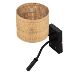 Luminex Væglamper|Væglamper > Væglampe Jovin 1 lyskilde med spot, rattan skærm
