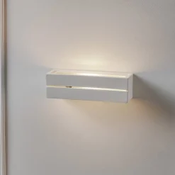 SOLLUX LIGHTING Væglamper > Væglampe Keramik Top, hvid, 32 x 9 cm