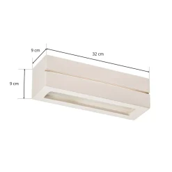 SOLLUX LIGHTING Væglamper > Væglampe Keramik Top, hvid, 32 x 9 cm