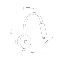 TK Lighting Væglamper > Væglampe Lagos USB, 27 cm, sort, læselampe, G9