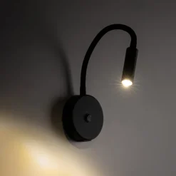 TK Lighting Væglamper > Væglampe Lagos USB, 27 cm, sort, læselampe, G9