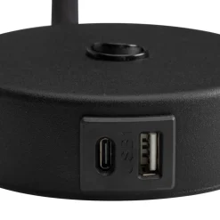 TK Lighting Væglamper > Væglampe Lagos USB, 27 cm, sort, læselampe, G9