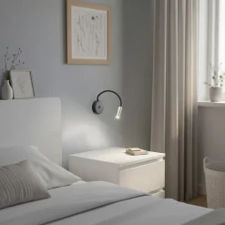 Væglamper ^ TK Lighting Væglampe Lagos USB, sort/guld, 27 cm, læselampe, G9