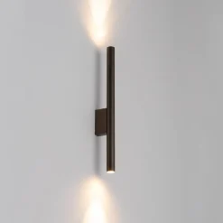 Væglamper ^ Nowodvorski Lighting Væglampe Laser, brun, metal, 40 cm høj, G9