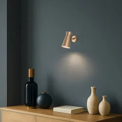 Argon Væglamper|Spotlights > Væglampe Lotta, guldfarvet, spotlight, stål, justerbar