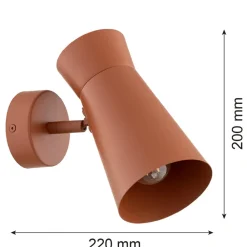 Argon Væglamper > Væglampe Lotta, terracotta, spotlight, stål, justerbar