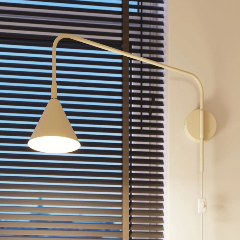 SOLLUX LIGHTING Væglamper|Væglamper > Væglampe LYS, beige, Ø 14 cm, metal, stik, E14