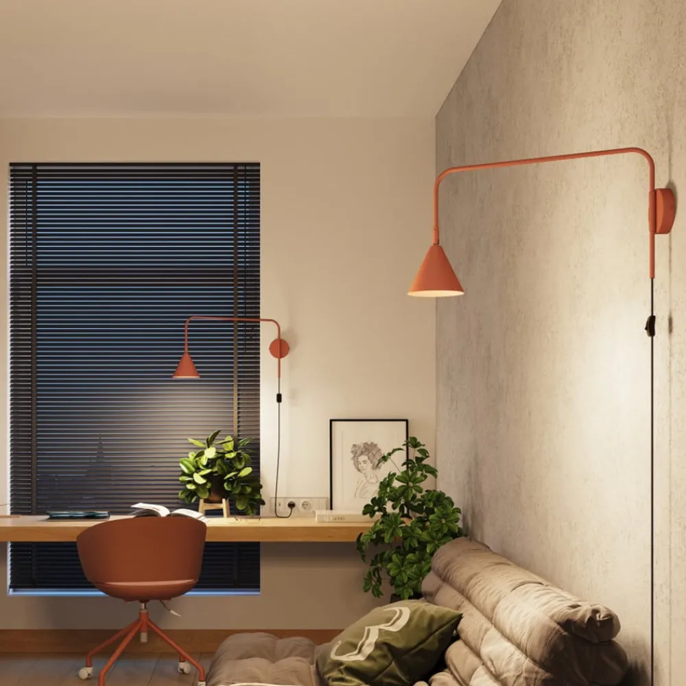 SOLLUX LIGHTING Væglamper|Væglamper > Væglampe LYS, okker, Ø 14 cm, metal, stik, E14