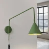 SOLLUX LIGHTING Pendellamper|Væglamper > Væglampe LYS, olivengrøn, Ø 14 cm, metal, stik, E14