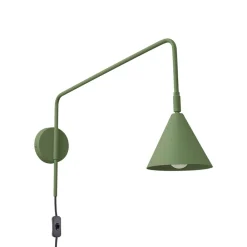 SOLLUX LIGHTING Pendellamper|Væglamper > Væglampe LYS, olivengrøn, Ø 14 cm, metal, stik, E14