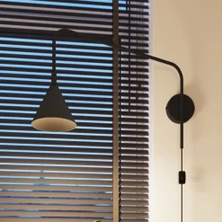 SOLLUX LIGHTING Pendellamper|Væglamper > Væglampe LYS, sort, Ø 14 cm, metal, stik, E14