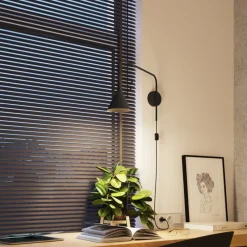 SOLLUX LIGHTING Pendellamper|Væglamper > Væglampe LYS, sort, Ø 14 cm, metal, stik, E14