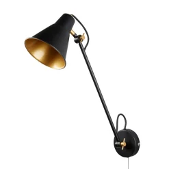 Searchlight Væglamper|Væglamper > 6302 væglampe, metal, sort, guld