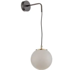 Væglamper ^ EMIBIG LIGHTING Væglampe Ognis K1 med kugleformet skærm, sort/guld