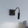 Argon Væglamper|Væglamper > Væglampe Ojos, sort, læselampe, justerbar, 33 cm, G9