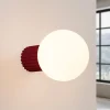 Gang|Pendellamper ^ SOLLUX LIGHTING Væglampe ORBI, mørkerød, glas/metal, Ø 12 cm, IP44, G9