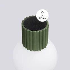 Gang|Pendellamper ^ SOLLUX LIGHTING Væglampe ORBI, olivengrøn, glas/metal, Ø 12 cm, IP44, G9