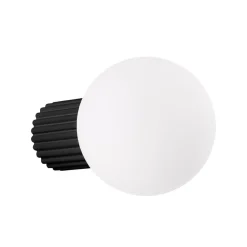 SOLLUX LIGHTING Væglamper > Væglampe ORBI, sort, glas/metal, Ø 12 cm, IP44, G9