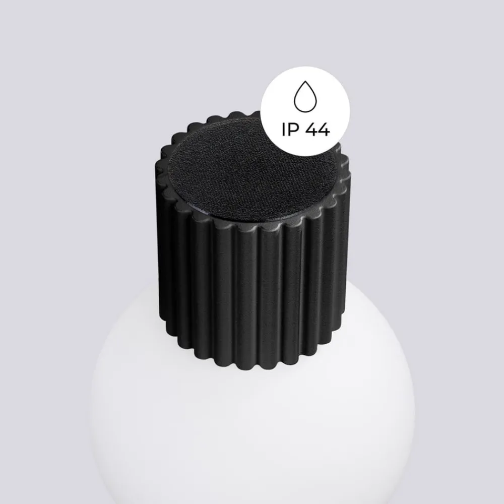 SOLLUX LIGHTING Væglamper > Væglampe ORBI, sort, glas/metal, Ø 12 cm, IP44, G9