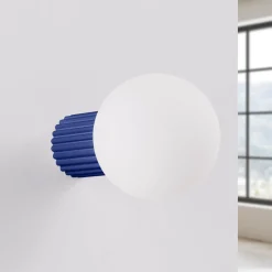 SOLLUX LIGHTING Gang|Pendellamper > Væglampe ORBI, ultramarin, glas/metal, Ø 12 cm, IP44, G9